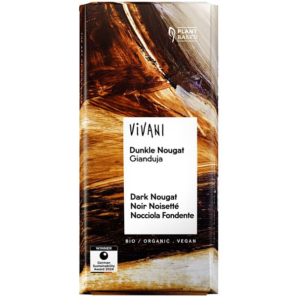 Vivani Horká čokoláda nugátová BIO 80 g