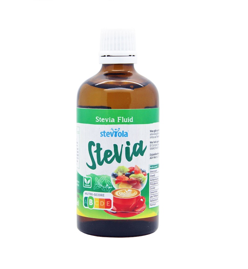 Tekuté sladidlo vyrobené z rastliny Stévia cukrová.