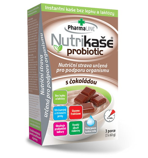 PharmaLine Nutrikaša probiotic s čokoládou 3x60 g