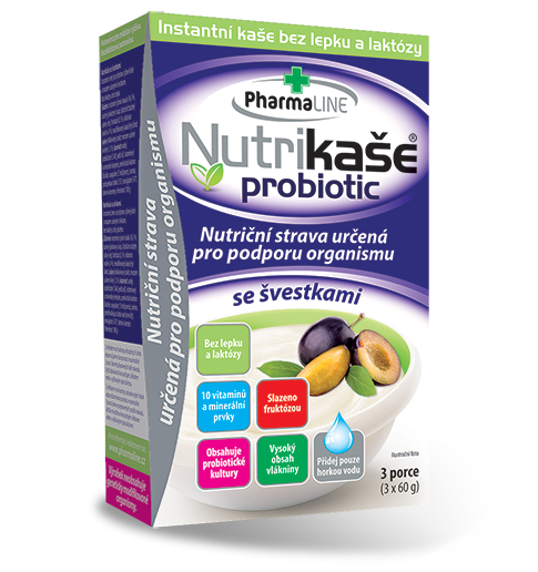 PharmaLine Nutrikaša probiotic so slivkami 3x60 g