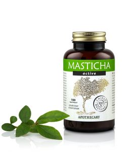 Masticha Active – kapsulovaná forma mastichy s aktívnymi látkami. Chioská masticha napomáha zdraviu žalúdka a podporuje zdravé trávenie. Saccharomyces boulardii je špeciálna probiotická kvasinka, ktorá podporuje účinnosť ostatných látok. Lactobacillus reuteri DSM17648 je patentovaný kmeň baktérie vyvinutý na eradikáciu helikobaktera.