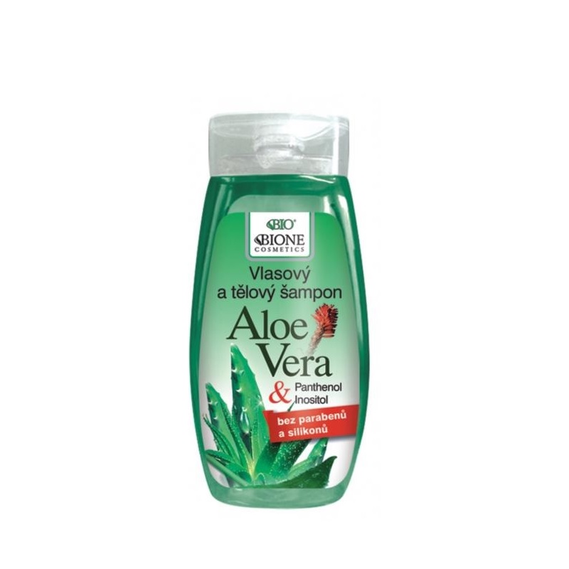 Vlasový a telový šampón s extraktom Aloe Vera.