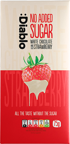 Čokoláda bezlepková biela s jahodami pre diabetikov