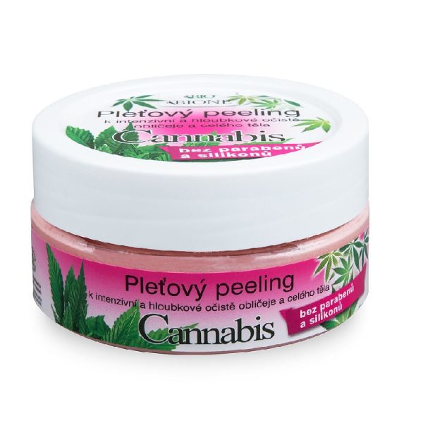 Pleťový peeling Cannabis  k intenzívnej a hĺbkovej očiste tváre a celého tela.