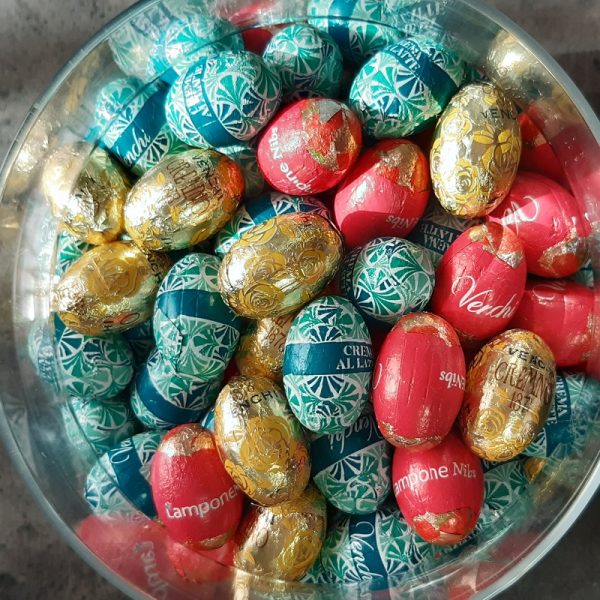 Vajíčka MINI čokoládové plnené MIX na váhu