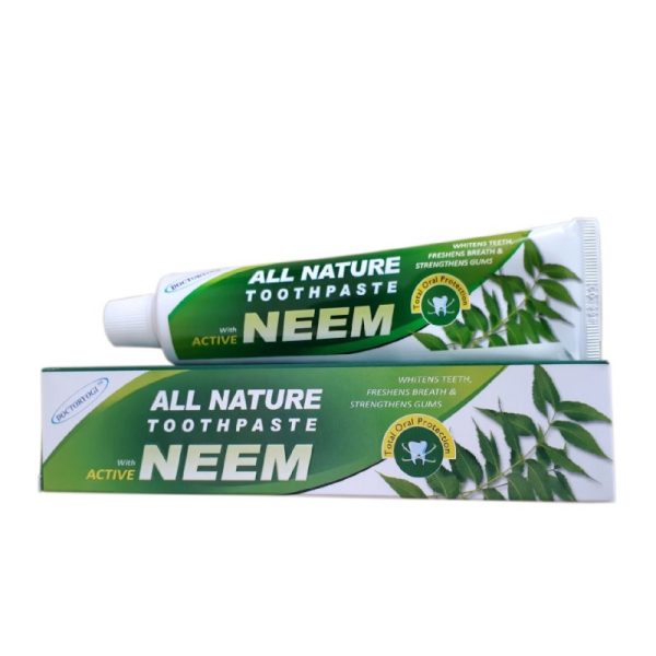 Prírodná bylinná ajurvédska zubná pasta Neem bez fluoridu je vhodná pre kompletnú ústnu hygienu a starostlivosť o zuby a ďasná.