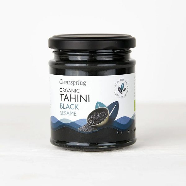Tahini 100% sézamová pasta z čierneho sezamu.
