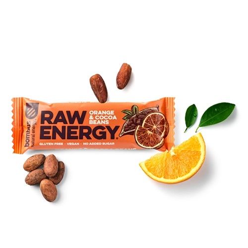 BIO Raw ENERGY ovocná tyčinka s kakaom a pomarančom -  Osviežujúca chuť citrusu v spojení s kakaom. Zdravé potešenie je teraz možné zažiť prakticky kedykoľvek a kdekoľvek.
