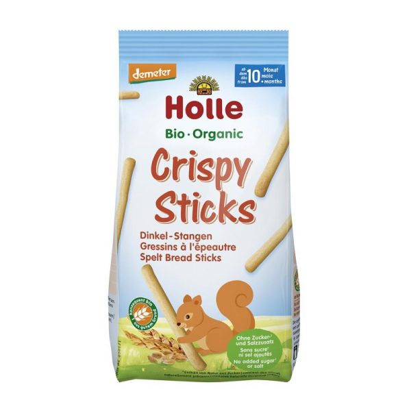 Holle Crispy Sticks sú jemne upečené tyčinky s hodnotnými Demeter ingredienciami.
