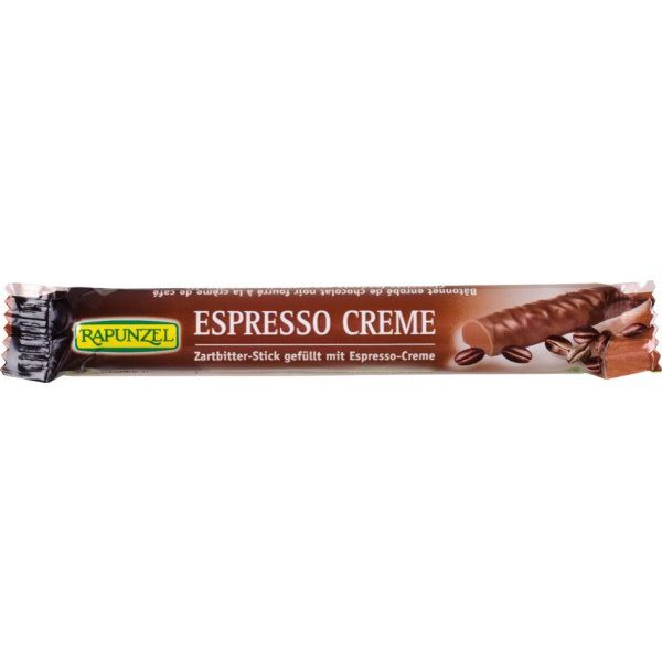 BIO Čokoládová tyčinka  - silný, aromatický krém na espresso obalený jemnou tmavou čokoládou.