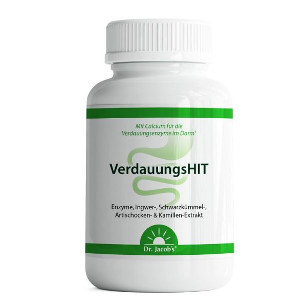 VerdauungsHIT doplnok na podporu trávenia - s enzýmami a vybranými rastlinnými extraktmi.