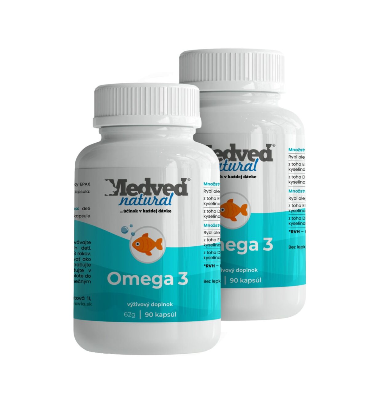 AKCIA Medveď natural 2x Omega 3 rybí olej 90kapsúl