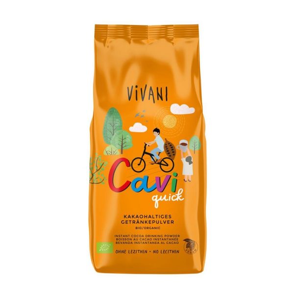 Cavi quick rýchly kakaový prášok  bez lecitínu je lahodný kakaový nápoj na teplé a studené mlieko.