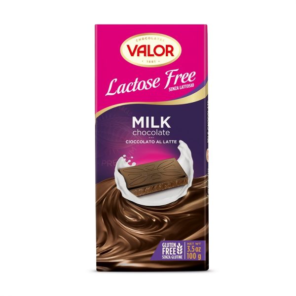 Jemná mliečna čokoláda 35%, so zníženým obsahom laktózy.