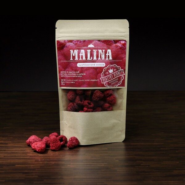 Mrazom sušené ovocie MALINA  Chrumkavé lyofilizované – Ideálne do müsli, jogurtov, sorbetov, smoothies, pre kulinárske špeciality a pečenie.