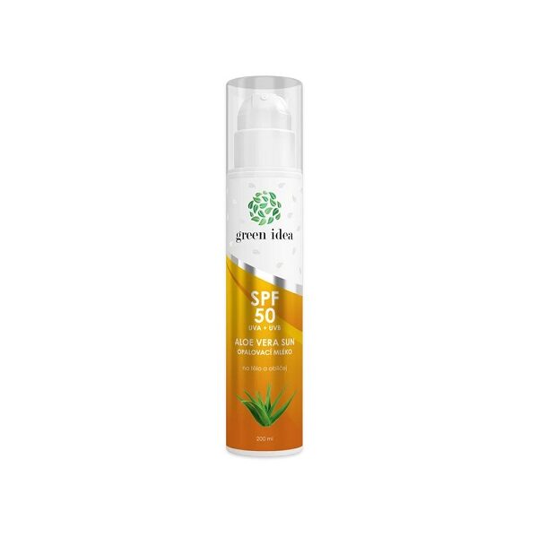 Green Idea Aloe Vera opaľovacie mlieko SPF50 200 ml