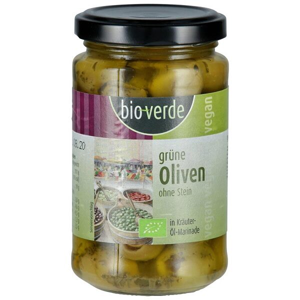 BioVerde Zelené olivy bez kôstky BIO 200 g