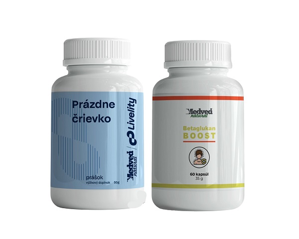 AKCIA Medveď natural Betaglukan BOOST 60 kapsúl a Prázdne črievko 50 g