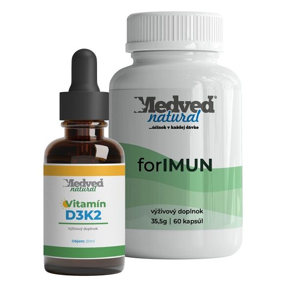 AKCIA Medveď natural D3K2 20 ml a forIMUN 60 kapsúl