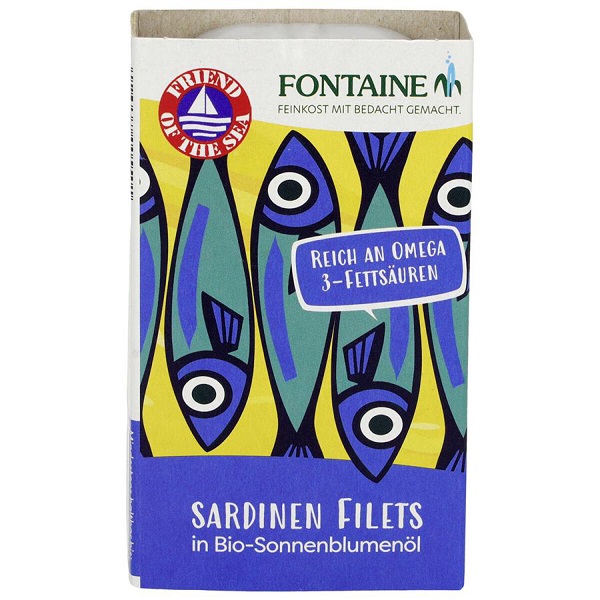 Fontaine Sardinky v BIO slnečnicovom oleji 120 g