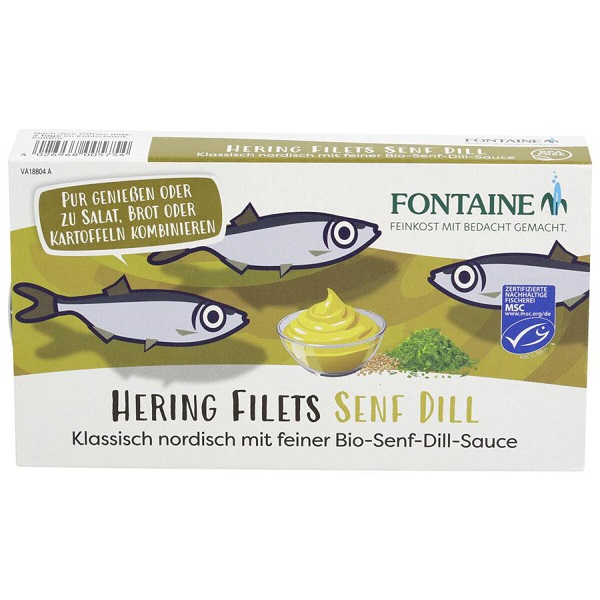 Fontaine Jemné filety zo sleďa v BIO horčicovo kôprovej omáčke 200 g