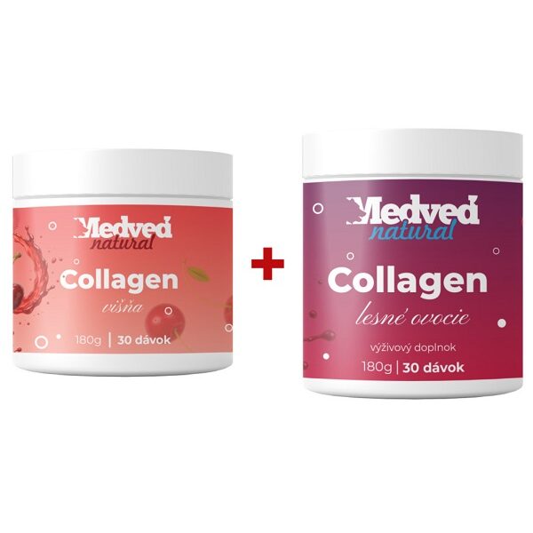 AKCIA Medveď natural 1x Collagen višňa 180 g a 1x Collagen lesné plody 180 g