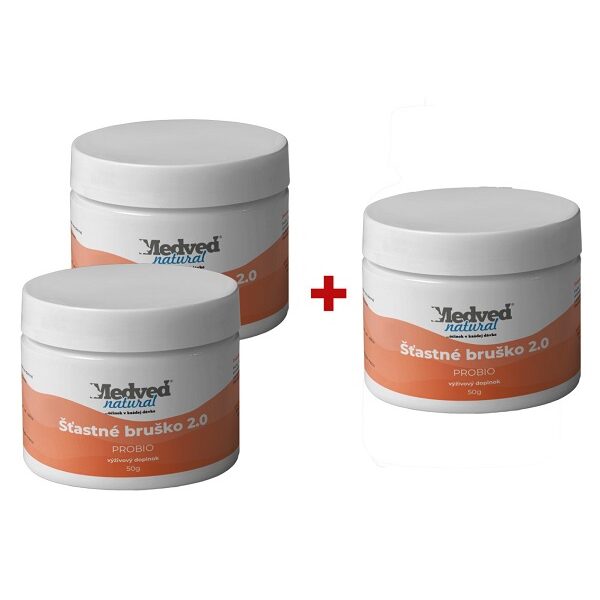 AKCIA Medveď natural 2 + 1 ZADARMO Šťastné bruško 2.0 PROBIO 50g