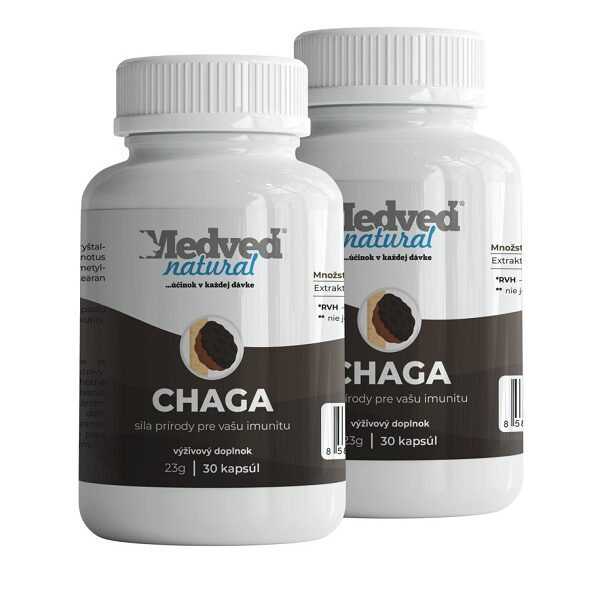 AKCIA Medveď natural 2x Chaga 30 kapsúl (60 kapsúl spolu)