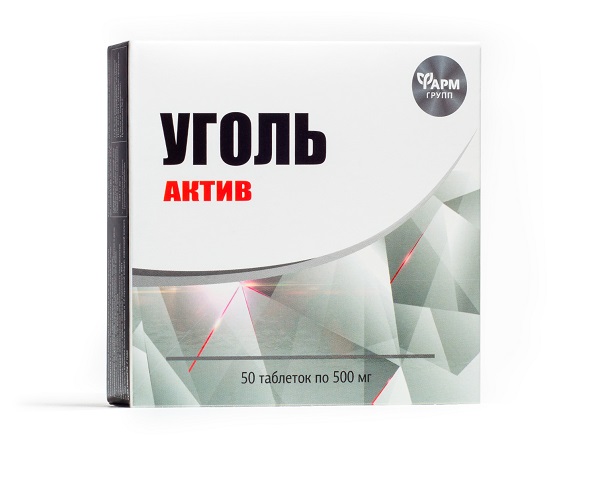 OOO Farmgrup Aktívne uhlie 500 mg 50 ks