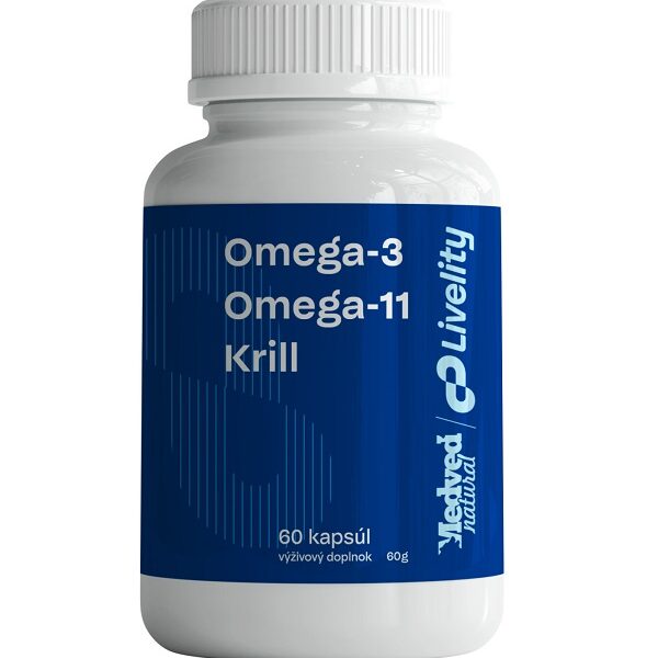 Medveď natural Omega-3, Omega-11, Krill 60 kapsúl