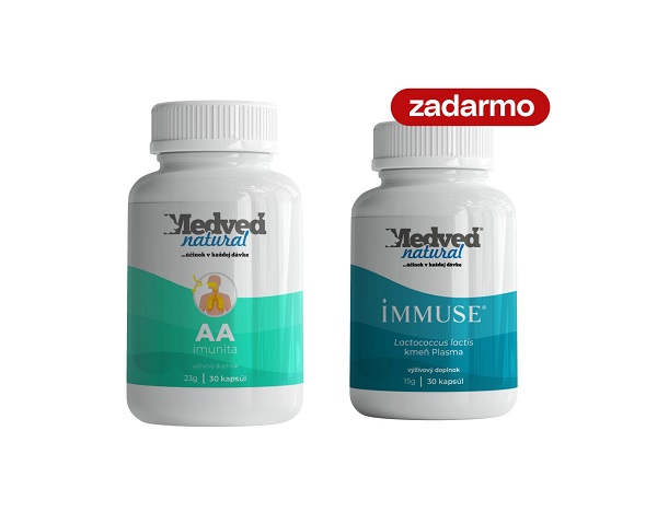 AKCIA Medveď natural 1x AA Imunita 30 kapsúl a Immuse 30 kapsúl ZADARMO