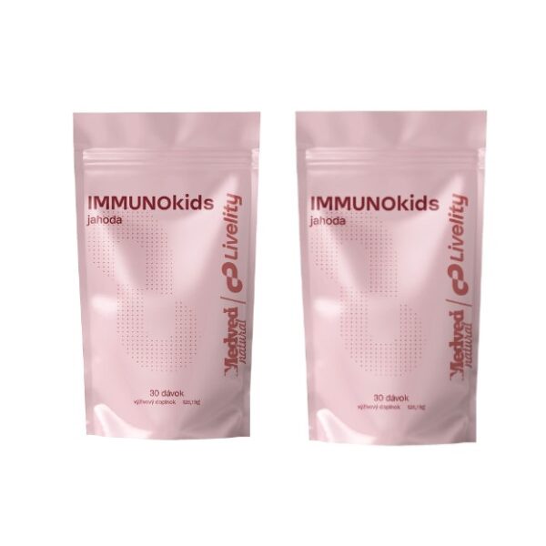 AKCIA Medveď natural 2x IMMUNO kids jahoda 128 g