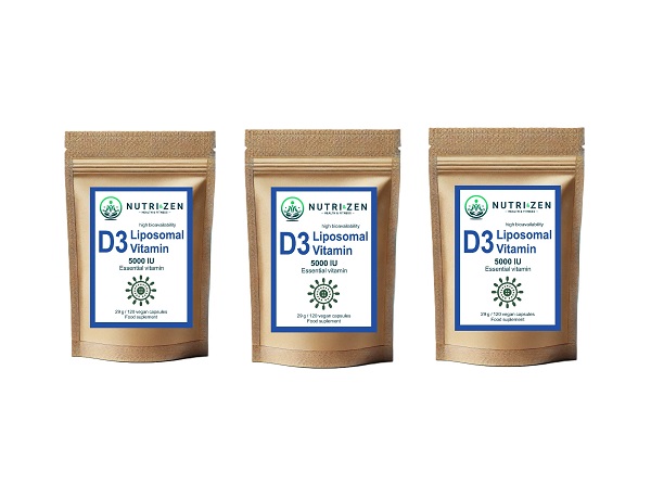 AKCIA NUTRI&ZEN 3x Lipozomálny D3 vitamín 5000 IU 120 kapsúl / 29g