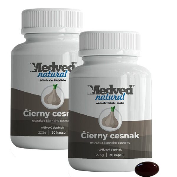 AKCIA 2x Medveď natural Čierny cesnak 30 kapsúl (60 kapsúl spolu)
