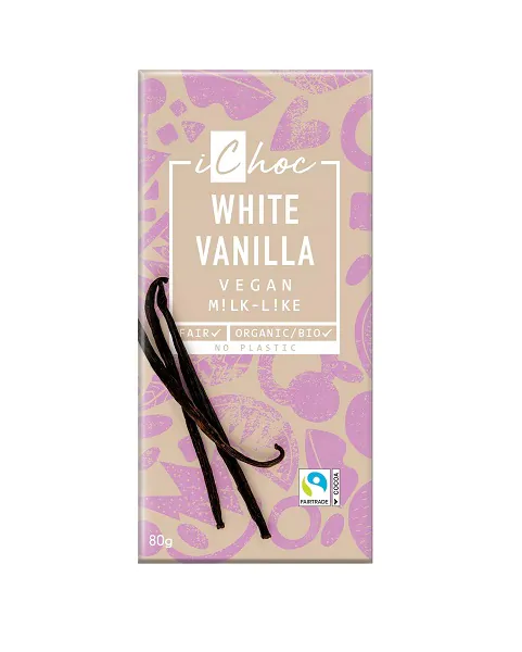 iChoc Biela čokoláda s vanilkou BIO VEGAN 80g