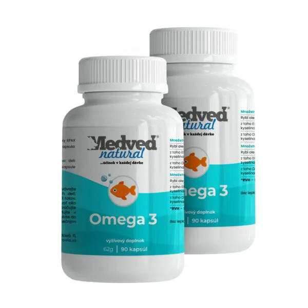 AKCIA Medveď natural 2x Omega 3 rybí olej 90kapsúl